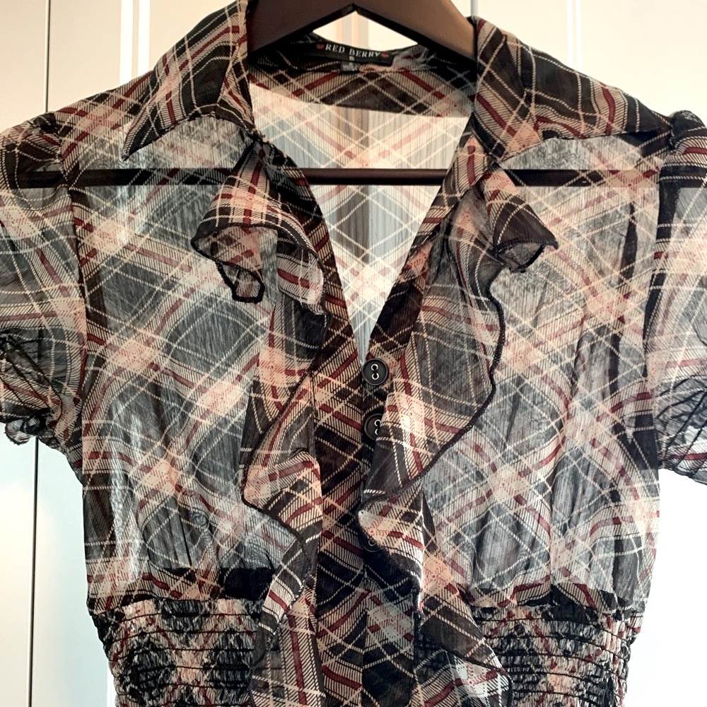 Sheer Boutique Plaid Dress